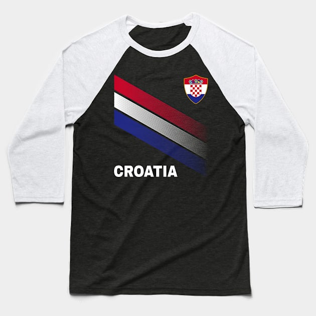 Vintage Croatia Sunflower Flag Croatia Soccer Lover Baseball T-Shirt by Sandra Holloman